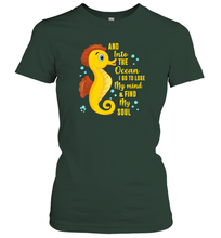 Load image into Gallery viewer, And into the ocean i go to lose my mind and find my soul Gifts Iea Women Cotton T-Shirt