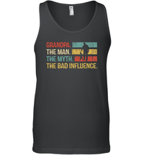 Load image into Gallery viewer, Mens Grandpa The Man The Myth The Bad Influence Gift Men Cotton Tank Top