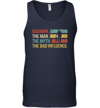 Load image into Gallery viewer, Mens Grandpa The Man The Myth The Bad Influence Gift Men Cotton Tank Top