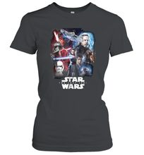 Load image into Gallery viewer, Star Wars Last Jedi Paint Portraits Collage Poster Women Cotton T-Shirt