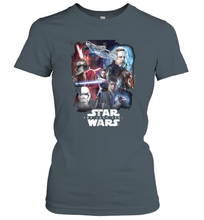 Load image into Gallery viewer, Star Wars Last Jedi Paint Portraits Collage Poster Women Cotton T-Shirt