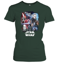 Load image into Gallery viewer, Star Wars Last Jedi Paint Portraits Collage Poster Women Cotton T-Shirt