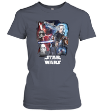 Load image into Gallery viewer, Star Wars Last Jedi Paint Portraits Collage Poster Women Cotton T-Shirt