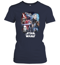 Load image into Gallery viewer, Star Wars Last Jedi Paint Portraits Collage Poster Women Cotton T-Shirt
