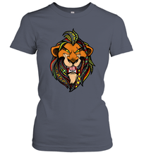 Load image into Gallery viewer, Disney Lion King Scar Pattern Fill Head Shot Portrait Women Cotton T-Shirt