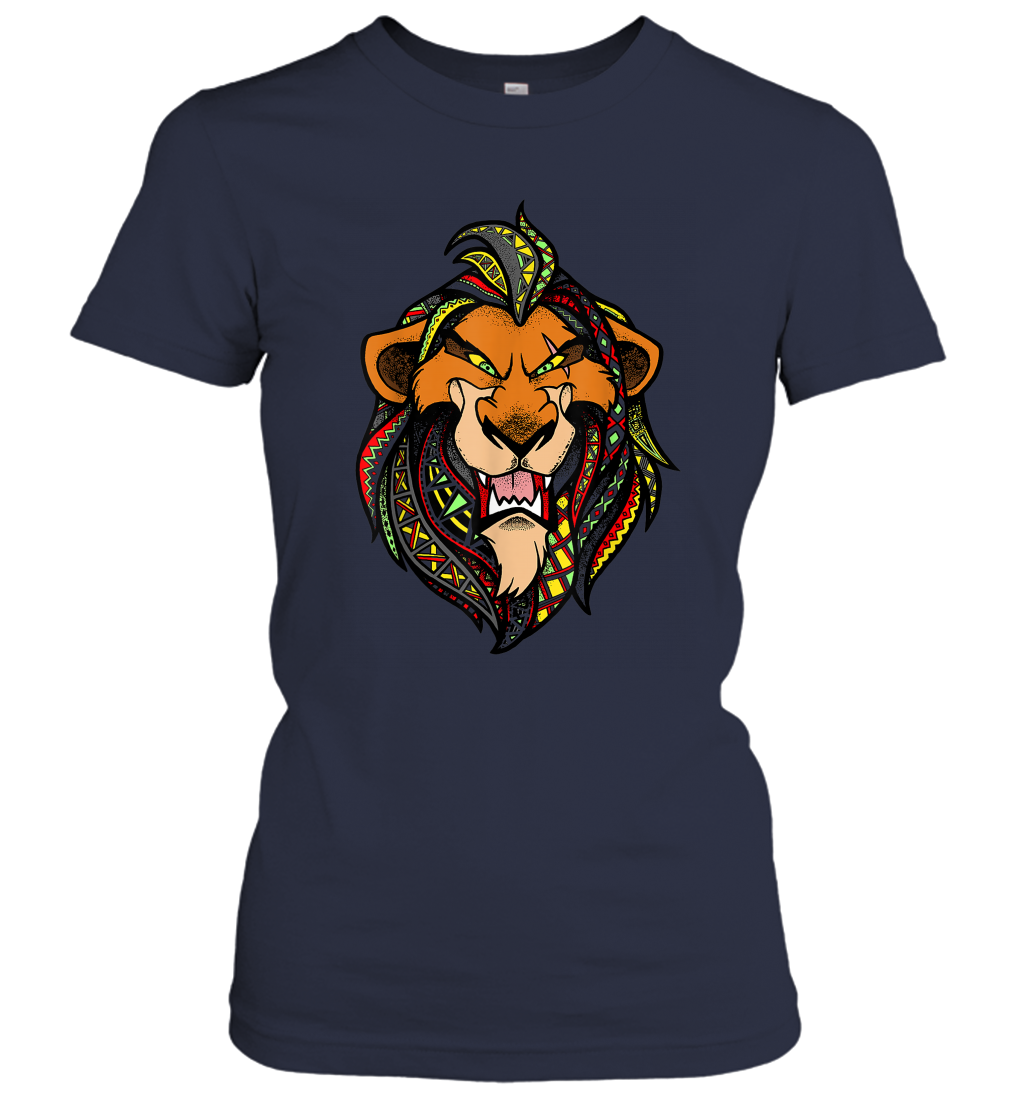 Disney Lion King Scar Pattern Fill Head Shot Portrait Women Cotton T S UltimateShirtsStore