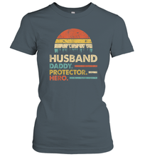 Load image into Gallery viewer, Husband Daddy Protector Hero T Shirt Dad Vintage Papa Gift Women Cotton T-Shirt