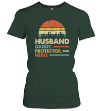 Load image into Gallery viewer, Husband Daddy Protector Hero T Shirt Dad Vintage Papa Gift Women Cotton T-Shirt