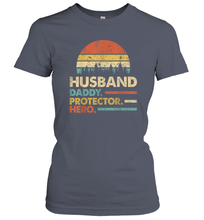 Load image into Gallery viewer, Husband Daddy Protector Hero T Shirt Dad Vintage Papa Gift Women Cotton T-Shirt