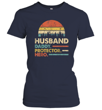 Load image into Gallery viewer, Husband Daddy Protector Hero T Shirt Dad Vintage Papa Gift Women Cotton T-Shirt