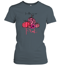 Load image into Gallery viewer, Womens In October We Wear Pink Pumpkin Breast Cancer Halloween Women Cotton T-Shirt