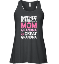 Load image into Gallery viewer, Happiness Is Being A Mom Grandma And Great Grandma Mother Women Racerback Tank