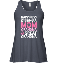 Load image into Gallery viewer, Happiness Is Being A Mom Grandma And Great Grandma Mother Women Racerback Tank