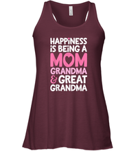 Load image into Gallery viewer, Happiness Is Being A Mom Grandma And Great Grandma Mother Women Racerback Tank