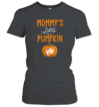 Load image into Gallery viewer, Womens Mommy's Little Pumpkin Baby Halloween Women Cotton T-Shirt