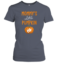 Load image into Gallery viewer, Womens Mommy's Little Pumpkin Baby Halloween Women Cotton T-Shirt