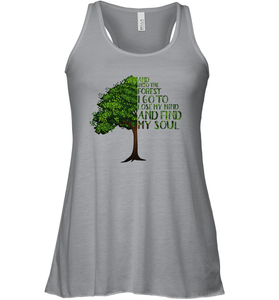 And Into The Forest I Go To Lose My Mind And Find My Soul Graphic Women Racerback Tank