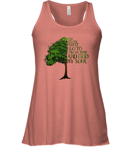 And Into The Forest I Go To Lose My Mind And Find My Soul Graphic Women Racerback Tank