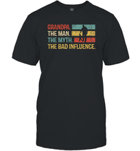 Load image into Gallery viewer, Mens Grandpa The Man The Myth The Bad Influence Gift Men Cotton T-Shirt
