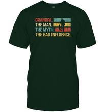 Load image into Gallery viewer, Mens Grandpa The Man The Myth The Bad Influence Gift Men Cotton T-Shirt