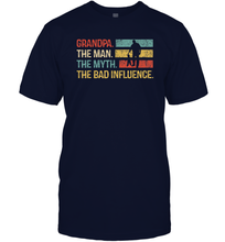 Load image into Gallery viewer, Mens Grandpa The Man The Myth The Bad Influence Gift Men Cotton T-Shirt
