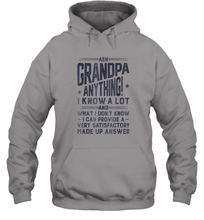 Load image into Gallery viewer, Ask Grandpa Anything T shirt Fathers Day Grandfather Gifts Unisex Hooded Sweatshirt