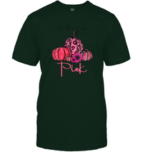 Load image into Gallery viewer, Womens In October We Wear Pink Pumpkin Breast Cancer Halloween Men Cotton T-Shirt