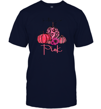 Load image into Gallery viewer, Womens In October We Wear Pink Pumpkin Breast Cancer Halloween Men Cotton T-Shirt