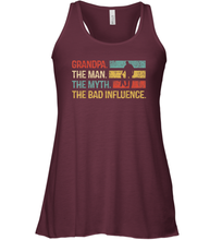 Load image into Gallery viewer, Mens Grandpa The Man The Myth The Bad Influence Gift Women Racerback Tank