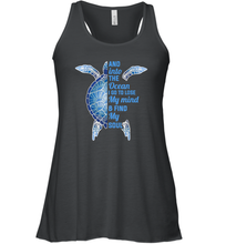 Load image into Gallery viewer, And Into The Ocean I Go To Lose My Mind Find My Soul Turtle Gift Women Racerback Tank