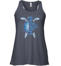 Load image into Gallery viewer, And Into The Ocean I Go To Lose My Mind Find My Soul Turtle Gift Women Racerback Tank