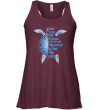 Load image into Gallery viewer, And Into The Ocean I Go To Lose My Mind Find My Soul Turtle Gift Women Racerback Tank