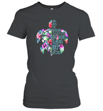 Load image into Gallery viewer, And Into The Ocean I Go To Lose My Mind Find My Soul Turtle Women Cotton T-Shirt