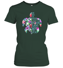 Load image into Gallery viewer, And Into The Ocean I Go To Lose My Mind Find My Soul Turtle Women Cotton T-Shirt