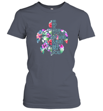 Load image into Gallery viewer, And Into The Ocean I Go To Lose My Mind Find My Soul Turtle Women Cotton T-Shirt