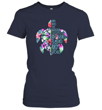 Load image into Gallery viewer, And Into The Ocean I Go To Lose My Mind Find My Soul Turtle Women Cotton T-Shirt