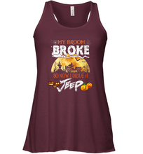 Load image into Gallery viewer, Womens My Broom Broke Now I Drive A Jeep Shirt Halloween Witch Gift Women Racerback Tank