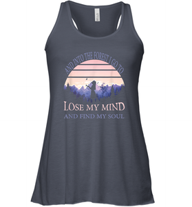 And into the forest I go to lose my mind and find my soul Tee Graphic Women Racerback Tank