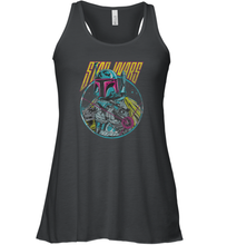 Load image into Gallery viewer, Star Wars Boba Fett Neon Blaster Vintage Graphic Women Racerback Tank