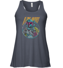 Load image into Gallery viewer, Star Wars Boba Fett Neon Blaster Vintage Graphic Women Racerback Tank